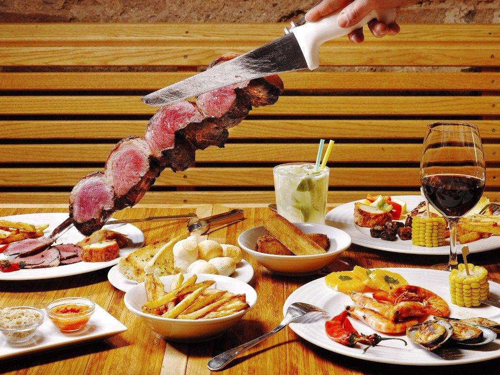 Interior of Brasileiro restaurant U Zelené Žáby in Prague